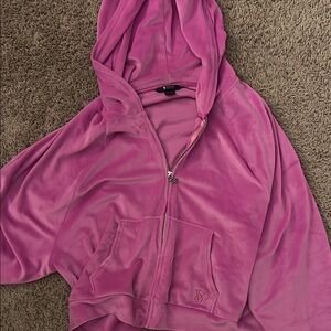 Victoria's Secret - Pink Velour Zip-Up Hoodie